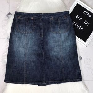 Ann Taylor LOFT stretch denim midi skirt size 6